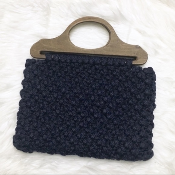 Vintage wood handle crochet bag - Picture 5 of 8